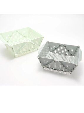 2 Kuhn Rikon Folding Colander Strainer Baskets K65360 WHITE/GREY NEW
